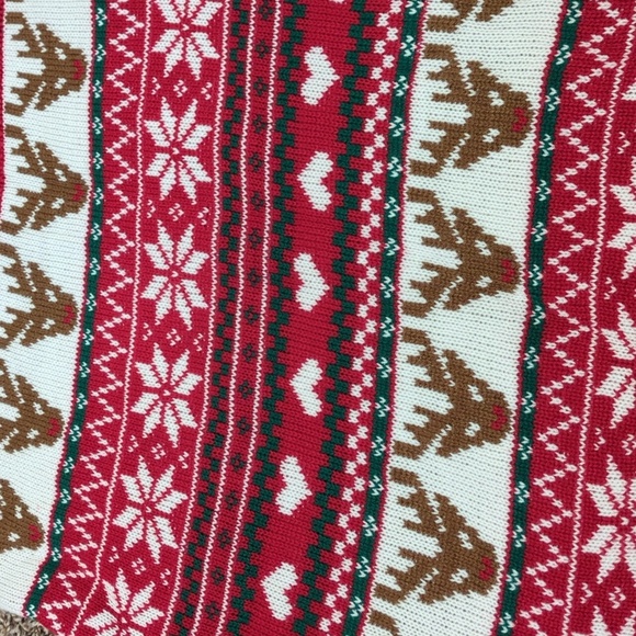 Forever 21 red brown festive Christmas reindeer knit mini skirt - Picture 2 of 7